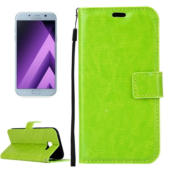 For Galaxy A5 / A520 Crazy Horse Texture Horizontal Flip PU Leather Case with Holder & Card Slots