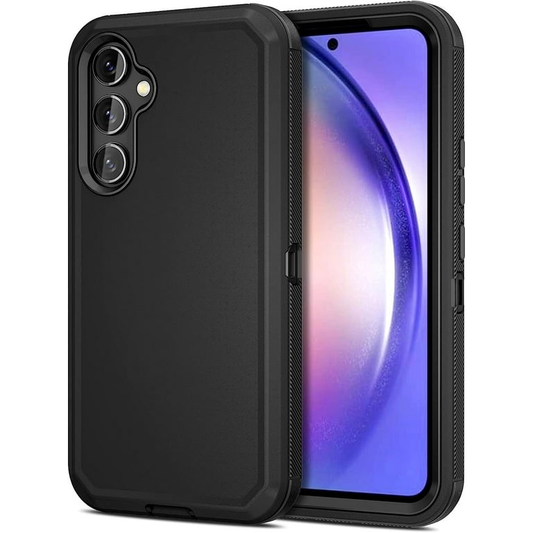 TJS for Samsung Galaxy A54 5G Phone Case, with Tempered Glass Screen  Protector, Dual Layer Shockproof Rugged Hybrid Drop Protector Cover for Galaxy  A54 5G (Black) 