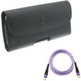 thumbnail image 1 of For Galaxy A54 /A53 /A33 - Case Belt Clip w Purple 10ft PD Cable, Leather Holster Cover, Type-C to USB-C Fast Charger Cord Extra Long for Samsung Galaxy A54 /A53 /A33 5G, 1 of 12
