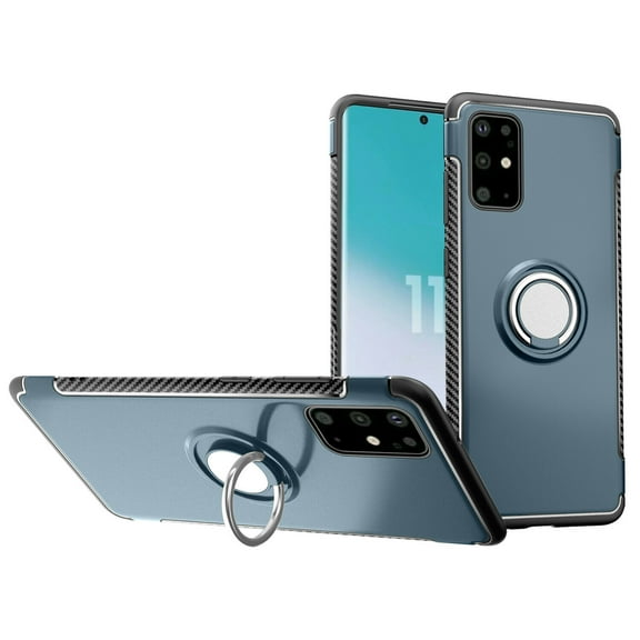 For Galaxy S20 Plus Case with Ring Holder Dual Layer Shockproof Protective Case Cover Built in Ring Stand 360 Degree Rotating for Samsung Galaxy S20 Plus 6.7 inch(Navy Blue)