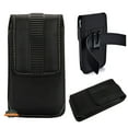 thumbnail image 1 of For Galaxy S24 Ultra Rugged Canvas Cellphone Belt Clip Cover Holster Pouch Holder with Belt Loops Universal Vertical Carrying Case - Black, 1 of 6