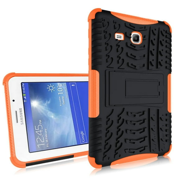 For Galaxy Tab 3 Lite 7.0 inch Case ,Mignova Heavy Duty Hybrid Protective Case with Kickstand Impact Resistant For Samsung Galaxy Tab 3 Lite 7.0 / Tab E Lite 7.0 SM-T110 T111 T113 - Orange