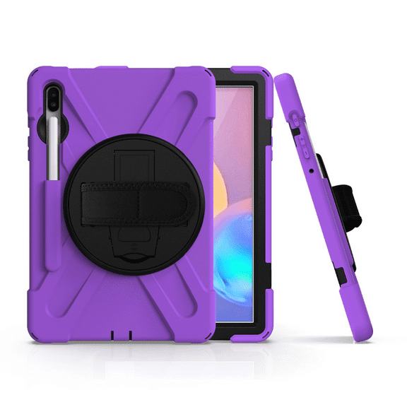 For Galaxy Tab S6 Magnetic Pen Sleeve Anti-Drop Stand Tablet Case Full Body Rugged Stand For Galaxy Tab S6 10.5" Model SM-T860/T865 Version (Purple)
