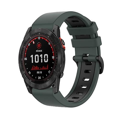 For Garmin Fenix 7x 26mm Silicone Sports Two-color Watch Band