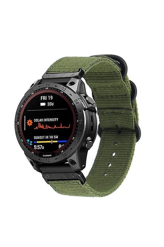 For Garmin Fenix 7x Three-ring Steel Buckle Nylon Watch Band