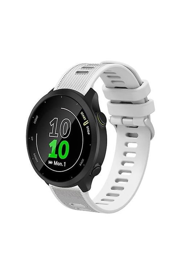 For Garmin Forerunner 245 Music 20mm Silicone Twill Watch Band