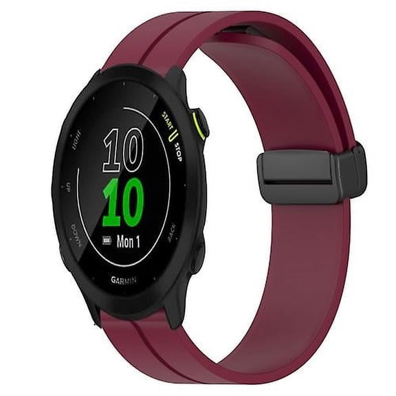 For Garmin Forerunner 55 20mm Solid Color Magnetic Clasp Silicone Watch Band