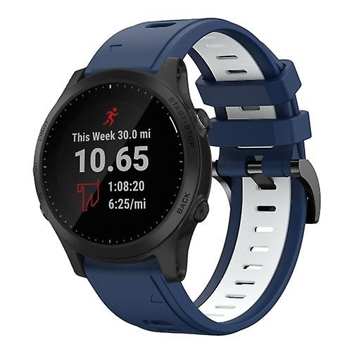 For Garmin Forerunner 945 22mm Two-color Sports Silicone Watch Band
