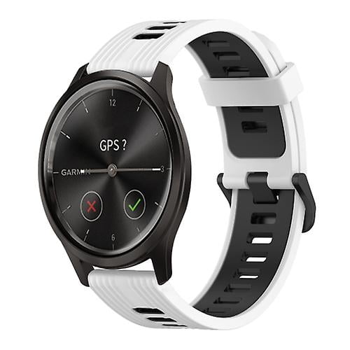 For Garmin Move Style 20mm Vertical Pattern Two-color Silicone Watch Band
