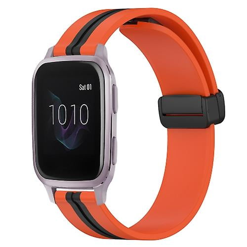 For Garmin Venu Sq 20mm Folding Magnetic Clasp Silicone Watch Band Walmart