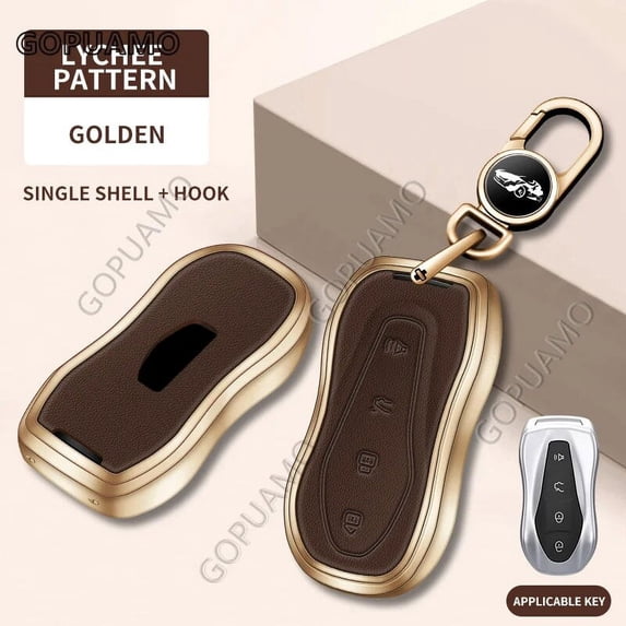 For Geely B 4 buttons New Emgrand GS X6 SUV EC7 Car Styling Accessories Zinc alloy+leather Car Key Case Cover Holder Protective