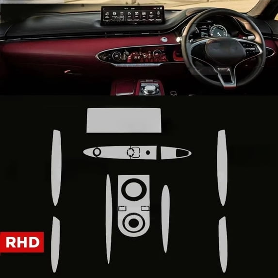 For Genesis GV70 2021-2024 Pre Cutting Car Interior Protection Film Gear Shift Console Anti-scratch Transparent TPU Film Sticker