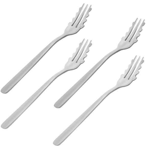 For-Ghetti Forks – 4 Spaghetti Twirling Utensils with Nubs, Stainless Steel Handles, Fun for All, Dishwasher Safe, 7.75"