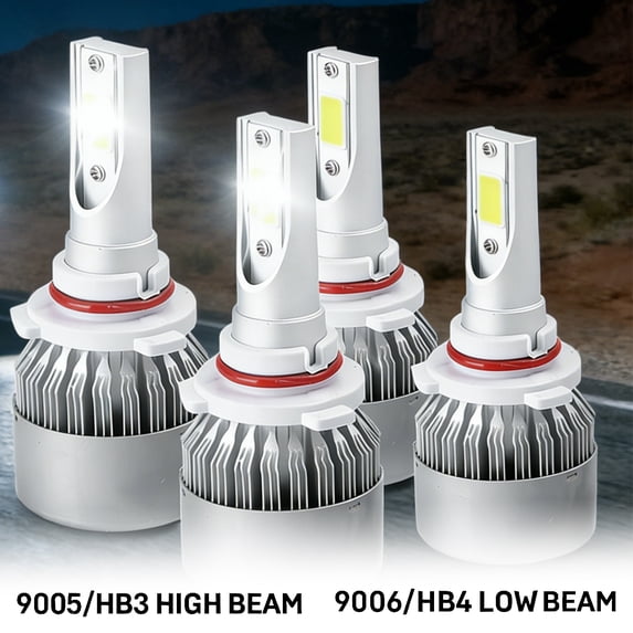 For Gmc Envoy 2002 2003 2004 2005 2006 2007 2008 2009 Led Headlight Bulbs 9006 9005 High&Low Beam White 4pcs