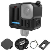 For GoPro HERO 4K 2024 PULUZ Silicone Protective Case Side Interface Cover with Wrist Strap & Lens