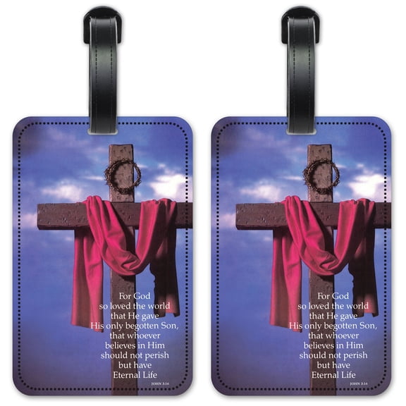 For God So Loved - Luggage ID Tags / Suitcase Identification Cards - Set of 2