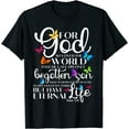 thumbnail image 1 of For God So Loved The World Butterfly Art John 3:16 Religious Christian Gift T-Shirt, 1 of 3