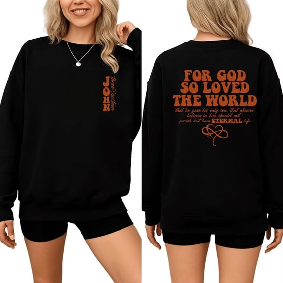 "For God So Loved The World" Graphic Tees John 3:16 Bible Verse T-Shirts for Men & Women Christian Shirts Casual Tops for Daily Outfits with Jeans,XL