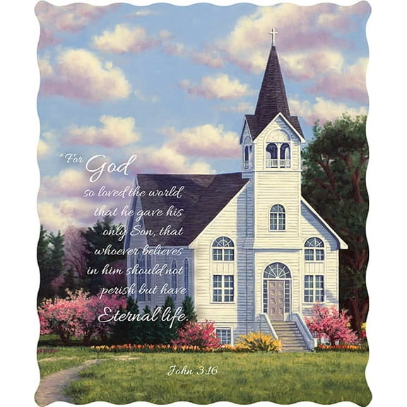 For God So Loved the Wolrd John 3;16 Religious Quilt Throw Blanket