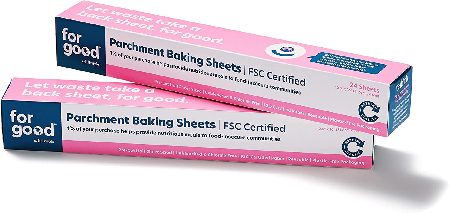 For Good Parchment Paper, 24 Half Sheets PreCut Brown Natural Baking