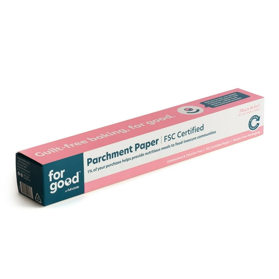 For Good by Full Circle FSC Certified Parchment Paper Roll - 70sq ft - Non-Toxic - Oven Safe