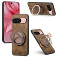 thumbnail image 1 of For Google Pixel 10 / 10 Pro Case Retro Leather Circular Rotating Stand Shockproof Phone Case,Brown,For Pixel 10 / 10 Pro, 1 of 6