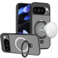 thumbnail image 1 of For Google Pixel 10/10 Pro Magnetic Matching Ring Stand Full Rotation Matte Hybrid - Black, 1 of 3