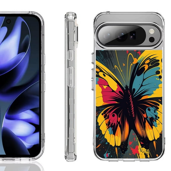 For Google Pixel 10 / 10 Pro Shockproof Phone Case, by OneToughShield - Abstract Butterfly
