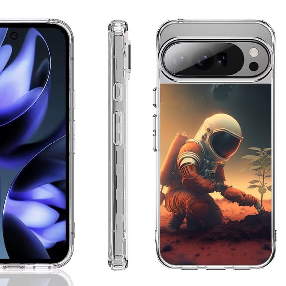 For Google Pixel 10 / 10 Pro Shockproof Phone Case, by OneToughShield - Astronaut Planting