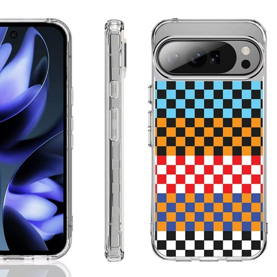 For Google Pixel 10 / 10 Pro Shockproof Phone Case, by OneToughShield - Colorful Checker