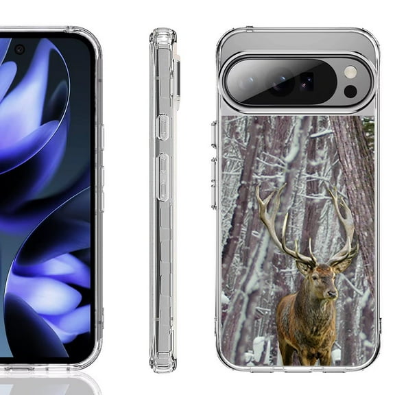 For Google Pixel 10 / 10 Pro Shockproof Phone Case, by OneToughShield - Deer/Snow/Camo