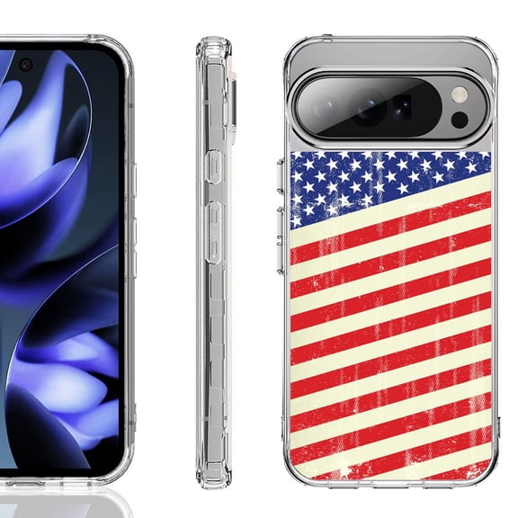 For Google Pixel 10 / 10 Pro Shockproof Phone Case, by OneToughShield - Flag / USA