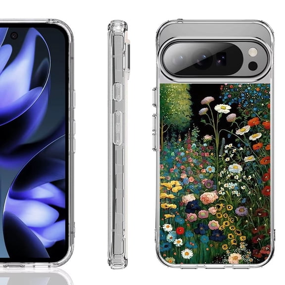 For Google Pixel 10 / 10 Pro Shockproof Phone Case, by OneToughShield - Flowery Garden