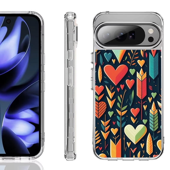 For Google Pixel 10 / 10 Pro Shockproof Phone Case, by OneToughShield - Hearts n Arrows