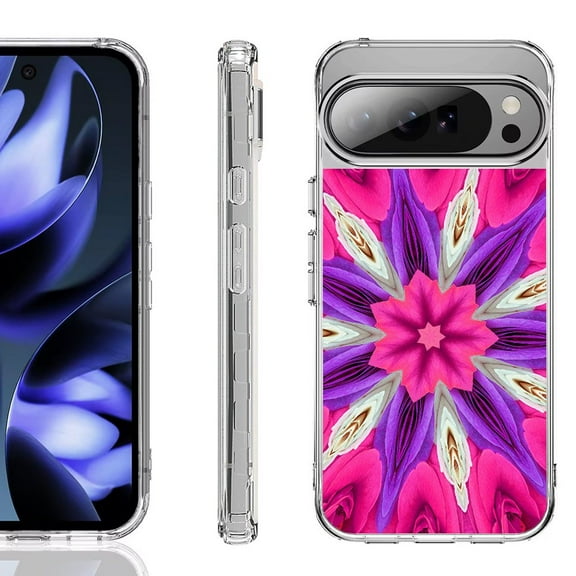 For Google Pixel 10 / 10 Pro Shockproof Phone Case, by OneToughShield - Kaleidoscope Rose