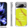 thumbnail image 1 of For Google Pixel 10 / 10 Pro Shockproof Phone Case, by OneToughShield - Keep Calm Softball, 1 of 4