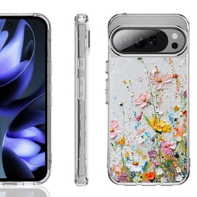 For Google Pixel 10 / 10 Pro Shockproof Phone Case, by OneToughShield - Pastel Flowers