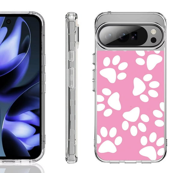 For Google Pixel 10 / 10 Pro Shockproof Phone Case, by OneToughShield - Pet Paw/ Pink