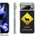 thumbnail image 1 of For Google Pixel 10 / 10 Pro Shockproof Phone Case, by OneToughShield - Road Sign Deer, 1 of 4