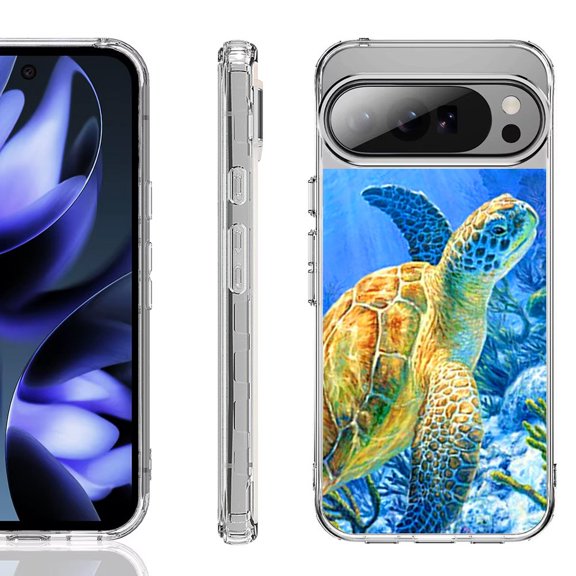 For Google Pixel 10 / 10 Pro Shockproof Phone Case, by OneToughShield - Sea Turtle