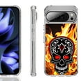 thumbnail image 1 of For Google Pixel 10 / 10 Pro Shockproof Phone Case, by OneToughShield - Skull Flames, 1 of 4
