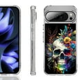thumbnail image 1 of For Google Pixel 10 / 10 Pro Shockproof Phone Case, by OneToughShield - Skull Flower, 1 of 4