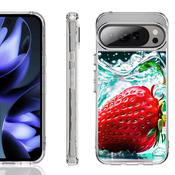 For Google Pixel 10 / 10 Pro Shockproof Phone Case, by OneToughShield - Strawberry