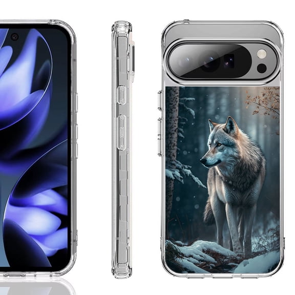 For Google Pixel 10 / 10 Pro Shockproof Phone Case, by OneToughShield - Wolf Winter