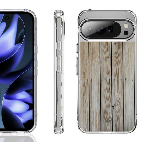 For Google Pixel 10 / 10 Pro Shockproof Phone Case, by OneToughShield - Wood Print