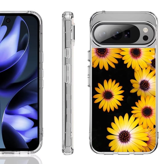 For Google Pixel 10 / 10 Pro Shockproof Phone Case, by OneToughShield - Yellow Flower