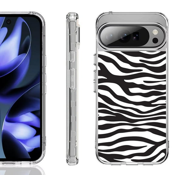 For Google Pixel 10 / 10 Pro Shockproof Phone Case, by OneToughShield - Zebra B/W
