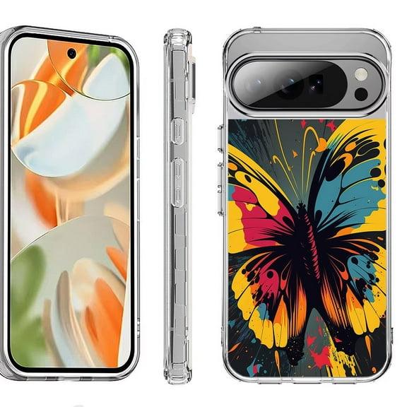 For Google Pixel 10 Pro XL Shockproof Protective Phone Case, by OneToughShield - Abstract Butterfly