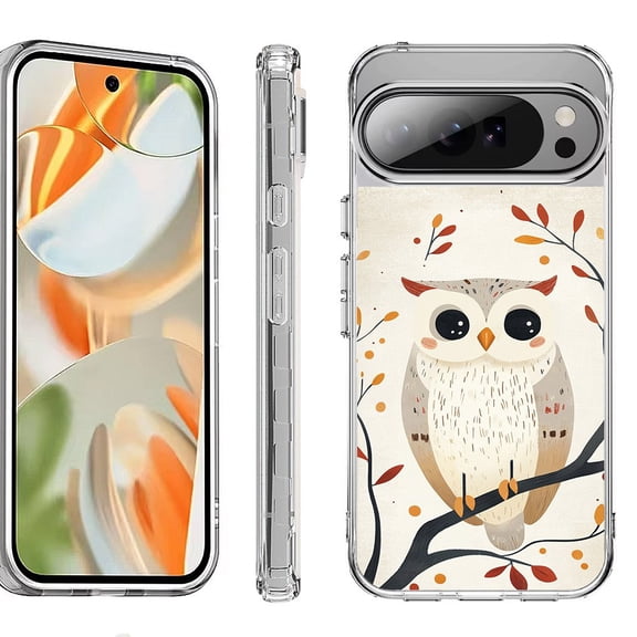 For Google Pixel 10 Pro XL Shockproof Protective Phone Case, by OneToughShield - Autumn Owl