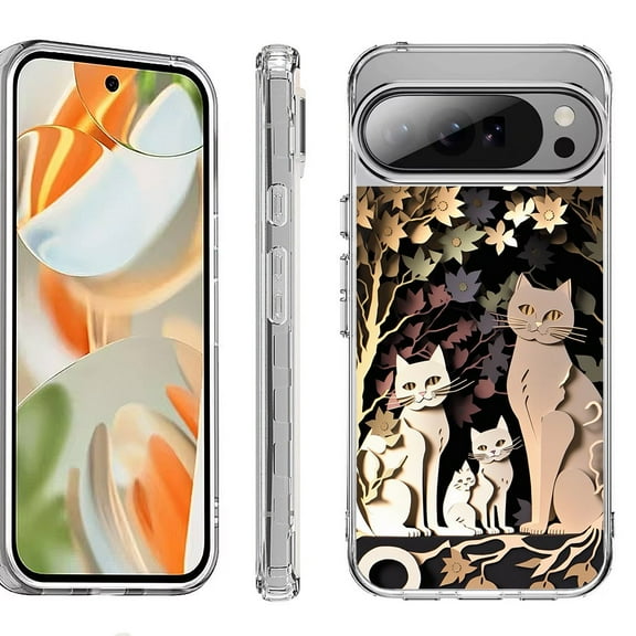 For Google Pixel 10 Pro XL Shockproof Protective Phone Case, by OneToughShield - Cat Craft